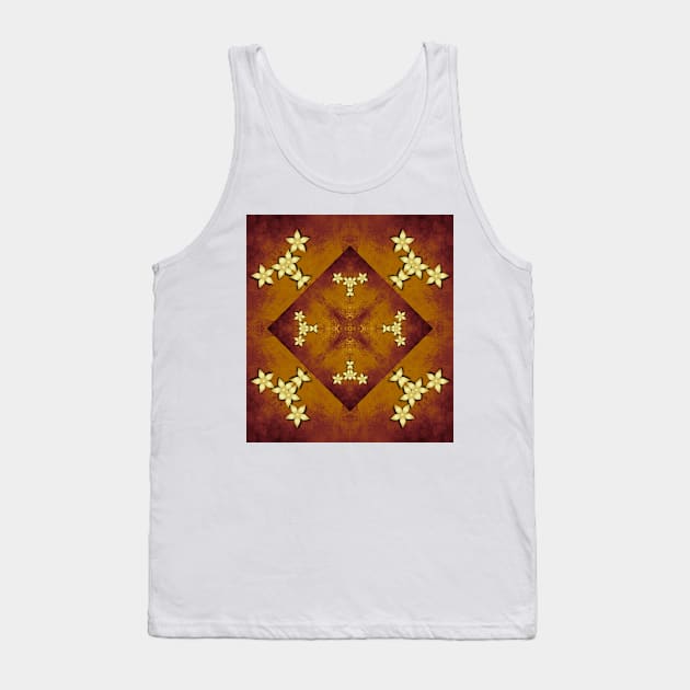 Gold flowers on copper mandala Tank Top by hereswendy